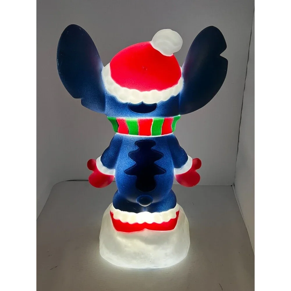 DISNEY Stitch Santa Christmas Light Up Blow Mold 12” Gemmy Holiday In/Out WORKS